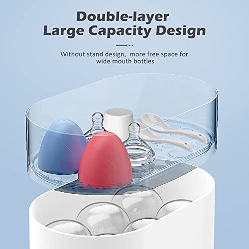 Baby Bottle Warmer and Dryer 550W, Baby Milk Warmer, Electric Bottle Steamer with LCD Display, Auto Power-Off, 5-in-1 Multifunctional for Steaming, Drying, Warming Milk, Heating