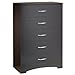 South Shore Step One 5-Drawer Dresser, Chocolate with Matte Nickel Handles
