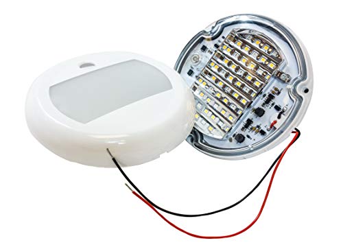 OZ-USA 5" Round Red White Blue LED Color Changing Dome Light Touch Sensor Switch Lighting Fixture Interior Exterior Marine RV Truck Boat Wheelhouse Trailer 12v 24v