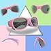 RIVBOS Rubber Kids Polarized Sunglasses With Strap Glasses Shades for Boys Girls Baby and Children Age 3-10 RBK003 （2035-pink）