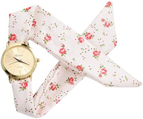 Wrist Watch Sweet Girl Bracelet Watch Women's Dress Watch Fashion Flower Cloth Design Watch Fashion Women's Dress Watch High Quality Fabric Watch
