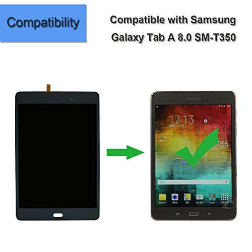 E-yiiviil Replacement LCD Compatible with Samsung Galaxy Tab A 8.0 SM-T350 T355 Display Assembly Touch Screen (Black) + Tools