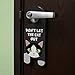 GRAPHICS & MORE Black and White Cat Do Not Disturb Plastic Door Knob Hanger Sign - Don't let The cat Out