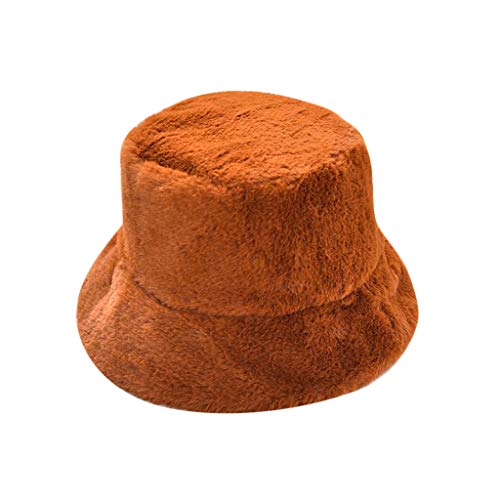 DingLong Wintermütze Bucket Hat für Damen/Mädchen, Mode Fischerhüte Warm Baumwolle Pelz Unisex Faltbar Anglerhut, Zum…
