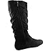 DailyShoes Women's Mid Calf Zipper Slouch Suede Comfortable Boots