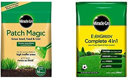 Miracle-Gro Patch Magic Grass Seed, Feed & Coir 3.6kg - 48 patches