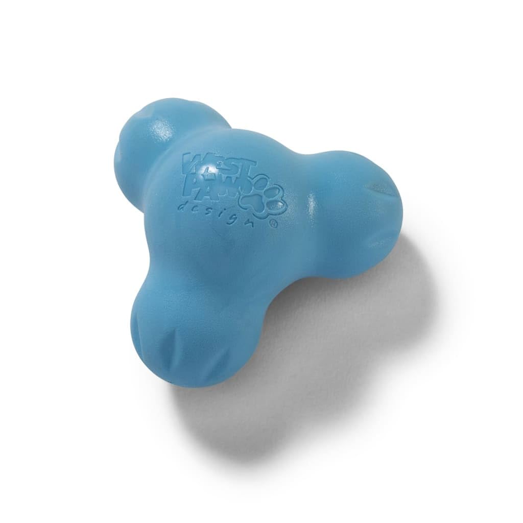WEST PAW Zogoflex Tux Treat Dispensing Dog Chew Toy – Interactive Chew Toys for Dogs – Hold Kibble, Treats (Aqua Blue, Small)