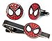 SharedImagination Spider-Man Tie Clip, Minimalist Marvel Avengers Cufflinks, Amazing Spiderman Jewelry, Ironman Captain America Tie Tack Present, Cuff Links Wedding Party Groomsmen Gift