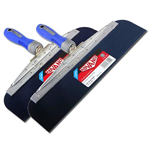 Drywall Offset Taping Knife 12" & 14" Blue Steel Knives Set with Comfort Grip Handle - Thumbnail 3
