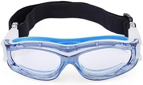 Zhuhaimei,Children Anti-fog Basketball Glasses Eyewear with Adjustment Strap for Volleyball Hockey Rugby Soccer(color:BLUE)