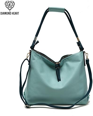 Diamond Heart Solid Soft Tote Bag in Mint