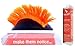 Helmet Hawks ® Motorcycle Helmet Mohawk w/ Sticky Hook and Loop Fastener Adhesive - Fluorescent Orange