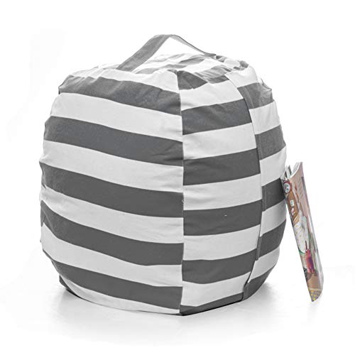 DR Bean Bag Stuffed Animal Storage - Extra Large Size Bean Bag Chair for Kids Organization Animal Toys (Gray, 23inch)