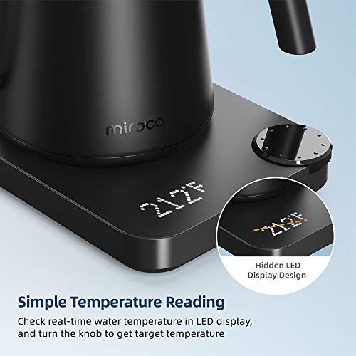 Miroco Gooseneck Electric PourOver Kettle, Temperature Variable Kettle