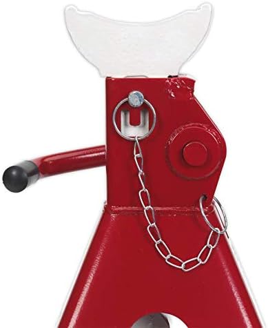 Sealey Aas5000 Axle Stands (Pair) 5Tonne Capacity Per Stand Auto Rise Ratchet, White, 310mm x 444mm x 380mm - Image 5