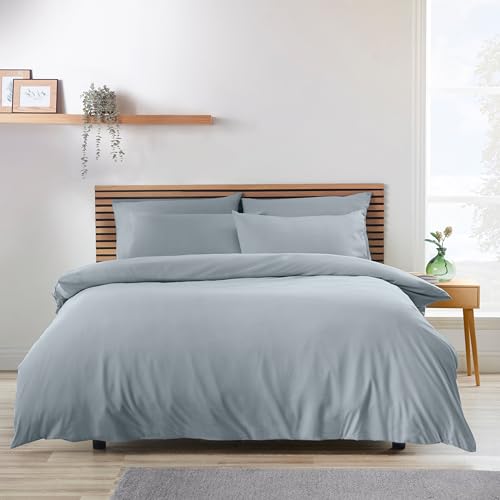 Catherine Lansfield So Soft Non-Iron Super King Duvet Cover Set Slate Grey
