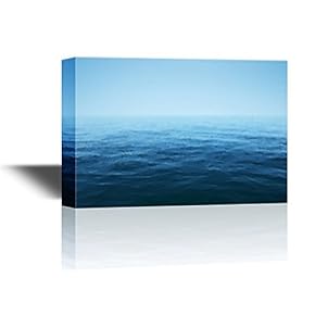 Canvas Wall Art - Abstract Landscape of The Vast Calm Blue Ocean - Gallery Wrap Modern Home Art | Ready to Hang - 12x18 inches