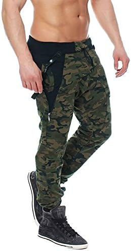 Taylor Heart Slim;Handsome Men's Casual Camo Work Pants Camouflage Cargo Trousers Sports Chino Jogger Black Camo 5Medium