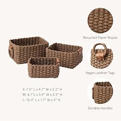 LA JOLIE MUSE Woven Storage Baskets, Recycled Paper