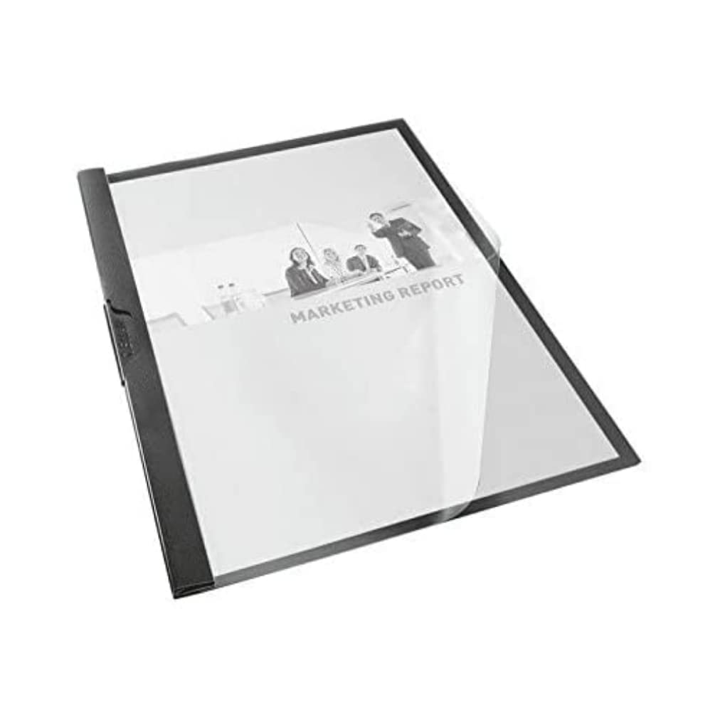 Esselte Clip Folder, fits up to 30 A4 Sheets, Flexible Plastic, VIVIDA Range A4 Black