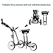 Tangkula Golf Push Cart w/ 3 Wheels Golf Trolley with Stool Scoreboard Swivel Push Golf Cart