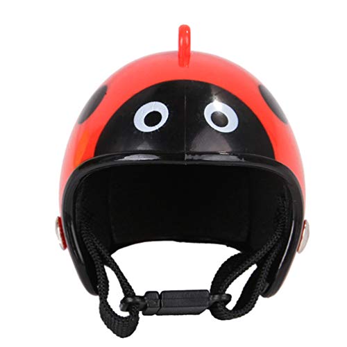 Huhn Helm Haustier Hut Lustige Haustier Schutzausrüstung Sonne Regen Kopfbedeckung Spielzeug Kostüme Zubehör für Vogel Hühner Haustierzubehör (Marienkäfer)