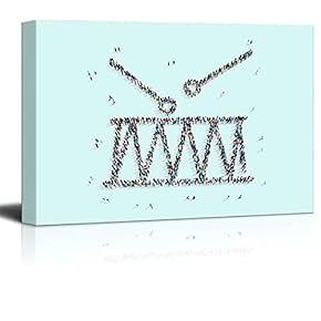 Canvas Wall Art Musical Elements Canvas Prints Home Artwork Decoration for Living Room,Bedroom,Music Room - 12x18 inches