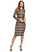 MakeMeChic Women's Elegant Long Sleeve Wear to Work Business Cocktail Pencil Dress, Multicoloured 1, L