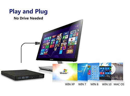tengertang USB External blu-ray drive, portable DVD burner,BD-ROM,DVD/CD-RW/ROM Writer,Support xp/win/Linux system related desktop, notebook, etc.(black)