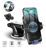 Juya Wireless Car Charger Mount, Auto-Clamping 10W/7.5W Qi Fast Charging, Adjustable Windshield Dashboard Air Vent Phone Holder for iPhone Samsung Moto HTC Sony Nokia Android Smartphones