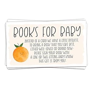 m&h invites 50 Little Cutie Books for Baby Shower Request Cards – Invitation Inserts – Gender Neutral or Girl Baby…