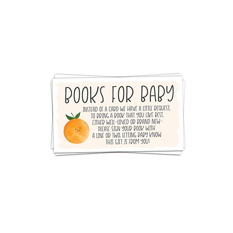 m&h invites 50 Little Cutie Books for Baby Shower Request Cards – Invitation Inserts – Gender Neutral or Girl Baby…