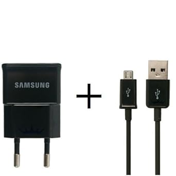 Original Samsung Ladekabel ETA0U81EBE/ ETA0U80EBE + ECB-DU5ABE in Schwarz für I9300 Galaxy S3 2.0 USB Datenkabel Netzteil 1A 