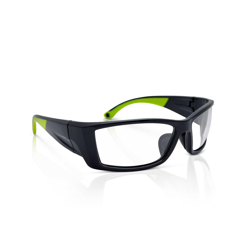 Sellstrom S72400 XP460 SAFETY GLASSES - CLEAR, ANTI-FOG, BLACK/GREEN (K & N Rated)