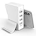 KerrKim 4-Port USB Charger Desktop Charger Charging Station with Phone Holder Double Stand Compatible iPhone X / 8/7 / 6S / 6S Plus, iPad Pro/Air, Samsung Galaxy/Note, LG, Nexus, HTC and More