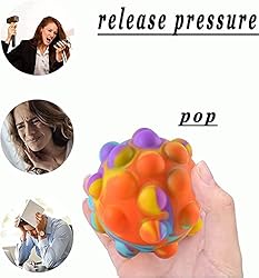 12PCS Push Pop Fidget Toy Fidget Ball, Multicolor
