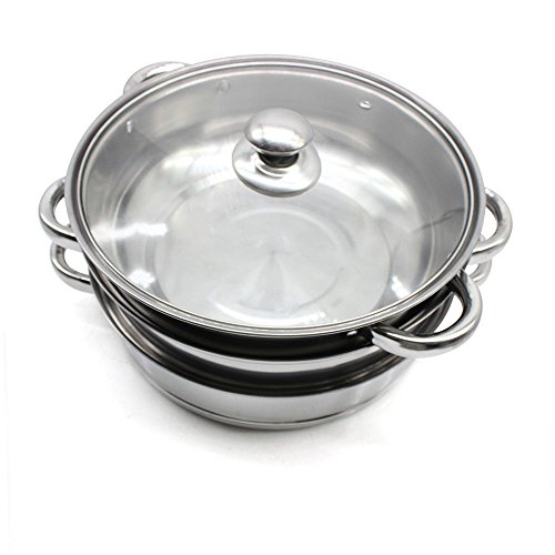 11 inch Stainless Steel 3 Tier Steamer Food Induction Steaming Pot Dim Sum Cookware Steamer For Kitcken Cooking Tool