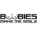 Crawford Graphix Boobies Make Me Smile Rude Funny Symbol Funny Bumper Car Van Bike Sticker Decal (6", Black)