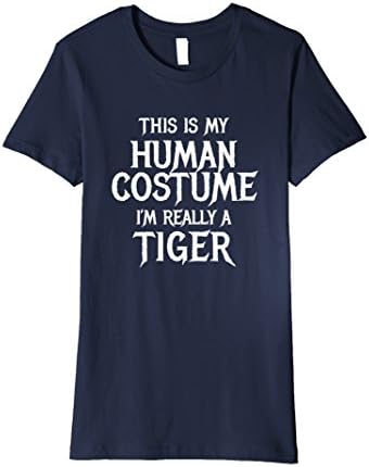 Womens I'm Really a Tiger Tshirt Funny Easy Halloween Costume Medium Navy