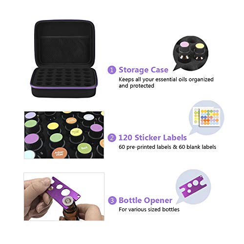 JSVER 30 Bottles Essential Oil Carrying Case Hard Shell Essential Oils Storage 5ml 10ml 15ml Essential Oil Travel Case Premium Storage Protection for Roller Bottles Portable Travel Organizer Cases - Thumbnail 2