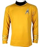 Star Trek Captain Kirk Spock Classic Shirt Costume Uniform TOS (L, Gold)