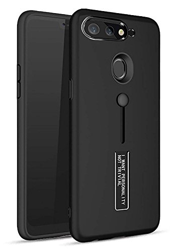 Spazy Case® TPU + PC Dual Layer with Stand & Finger Holder Back Case Cover for Huawei Honor 9N (Matte Black)