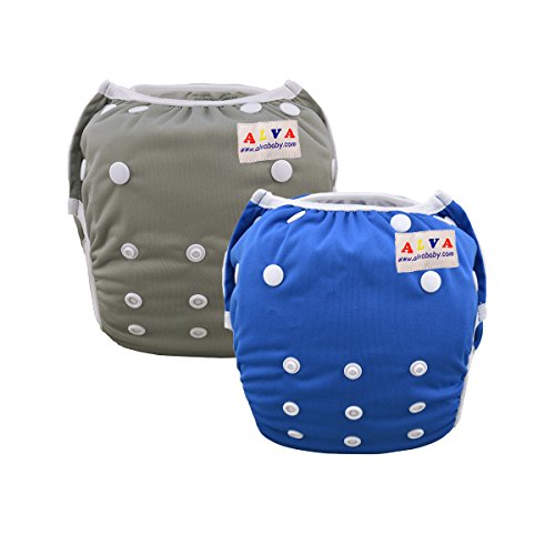 ALVABABY Alva Baby Swim Diapers Boys Reuseable Adjustable One Size 0-24 MO. 10-40lbs 2pcs Baby Gifts SWB25-29