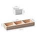 Opps 3 Pcs 3.54 Inch White Ceramic Square Succulent/Cactus Plant Pot with Decorative Window Wooden Plant Container Box Tray