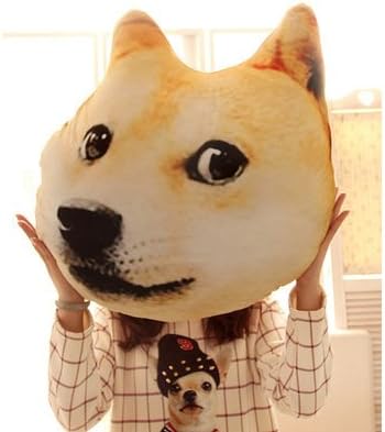 ZQ Home decorations Animal Pillow 3D Series Doge And Husky Dog Plush Material 35X40Cm , 3#