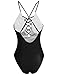 Ekouaer Womens One Piece Swimsuit Sexy Hollow Out V Neck Cross Back Monokini