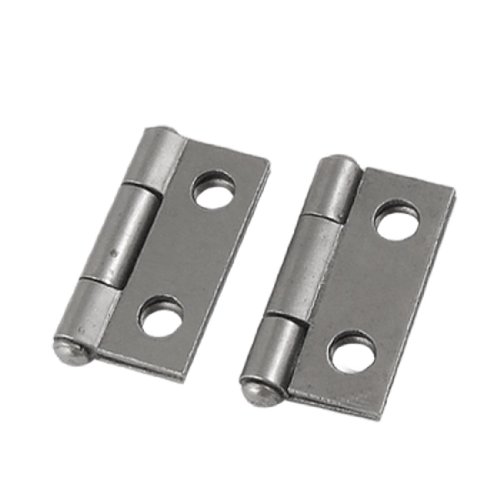 Amico 2 Pcs Gray Metal 1" Small Butt Hinge for Cabinet Drawer - Thumbnail 4