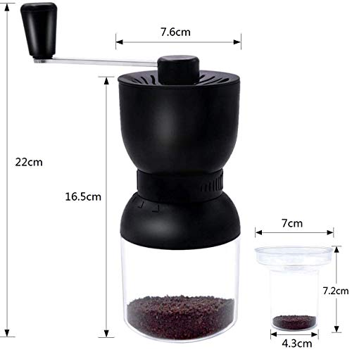 Kaffeemühle manuell mit verstellbarem Keramikmahlwerk, Kaffeemühle Hand aus Edelstahl, Tragbare Premium Espresso Mühle… – Bild 8
