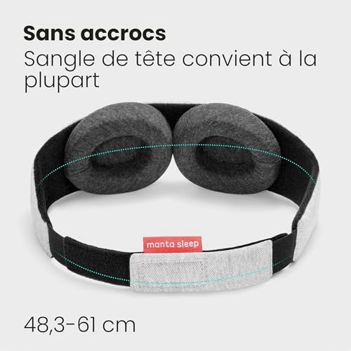 Manta Sleep Sleep Mask - 100% Blackout Eye Mask - No Eye Pressure - Adjustable Eye Cut - Sleep Mask for Light Sleepers and Travellers