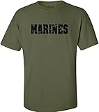 Joe's USA - Military Green Vintage Marines Logo T-Shirts in Sizes S-5XL